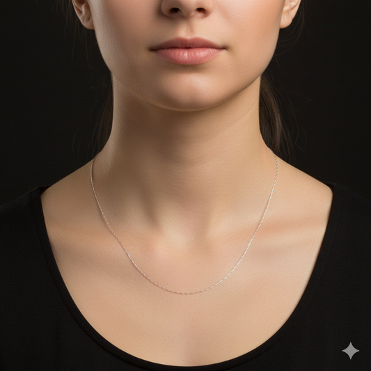 Twist of Elegance Sterling Silver Chain