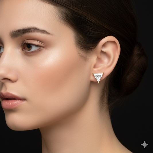 Triad Sparkle Sterling Silver Earrings
