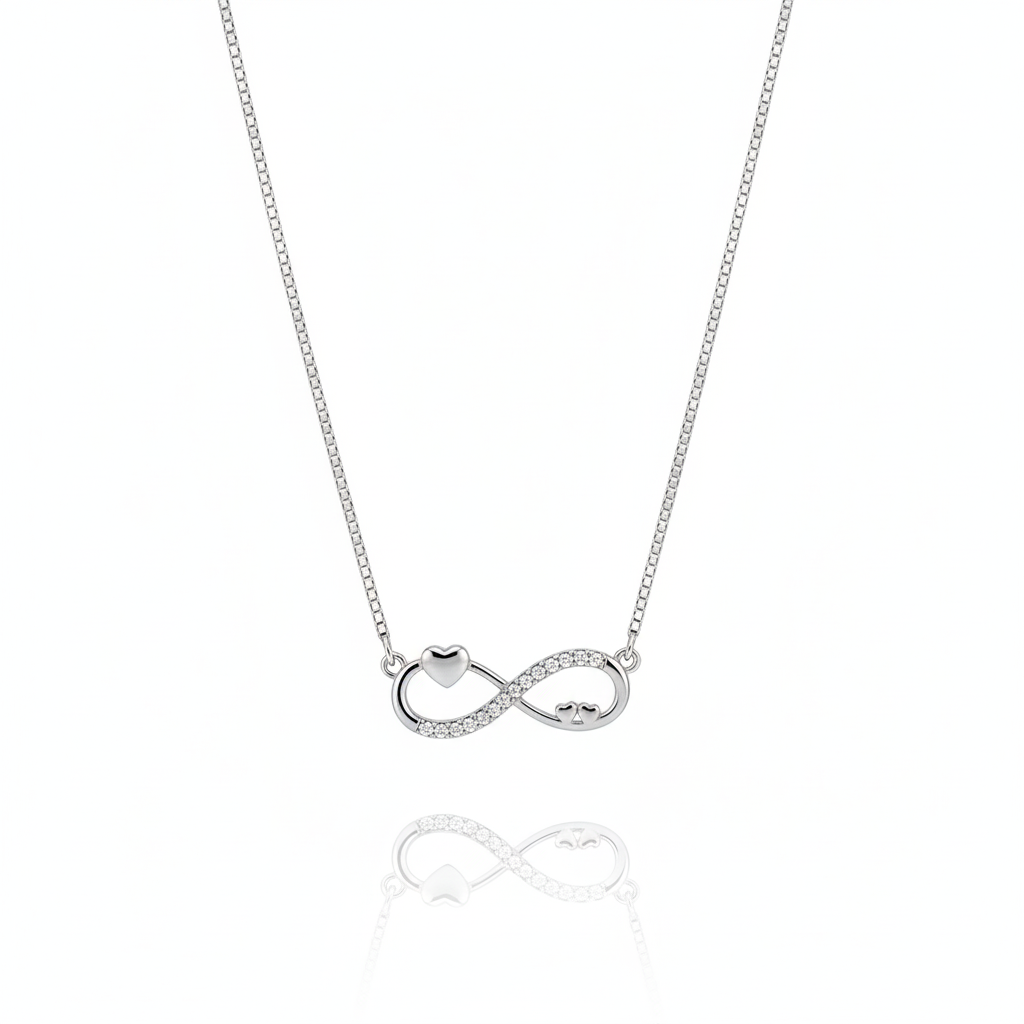 "Forever Love" Heart & Infinity 925 Silver Pendant