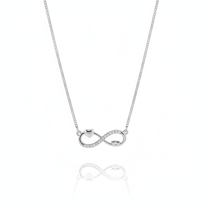 "Forever Love" Heart & Infinity 925 Silver Pendant