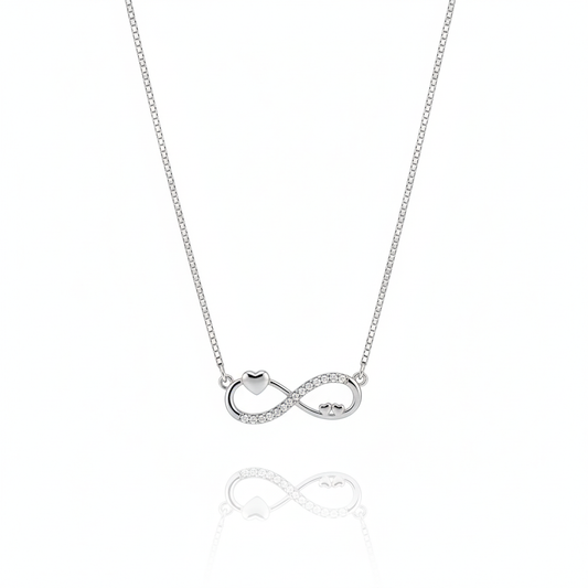 "Forever Love" Heart & Infinity 925 Silver Pendant