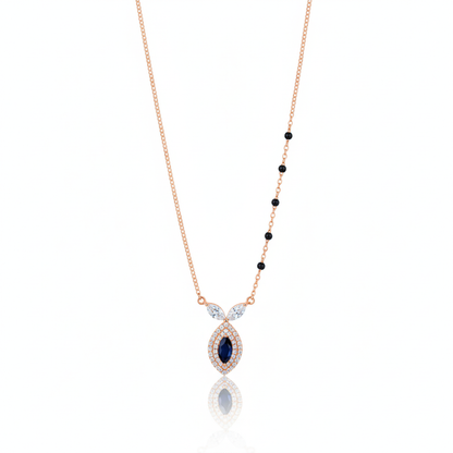 Midnight Petal" Rose Gold Sapphire Mangalsutra