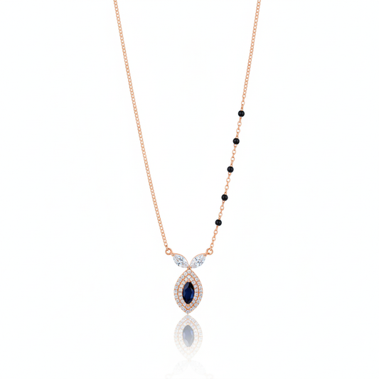 Midnight Petal" Rose Gold Sapphire Mangalsutra