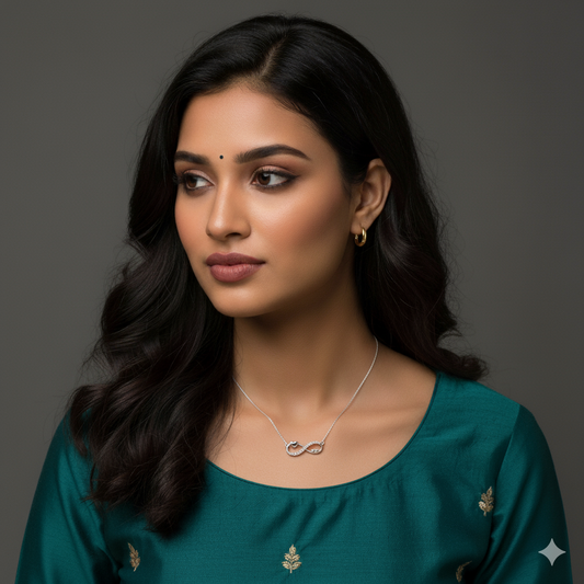 "Forever Love" Heart & Infinity 925 Silver Pendant