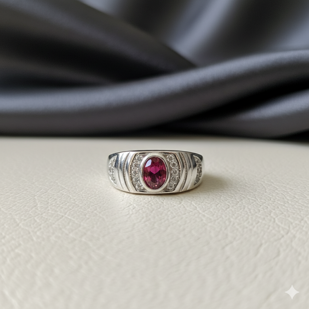 "The Centurion" Ruby Pave Accent 925 Sterling Silver Ring