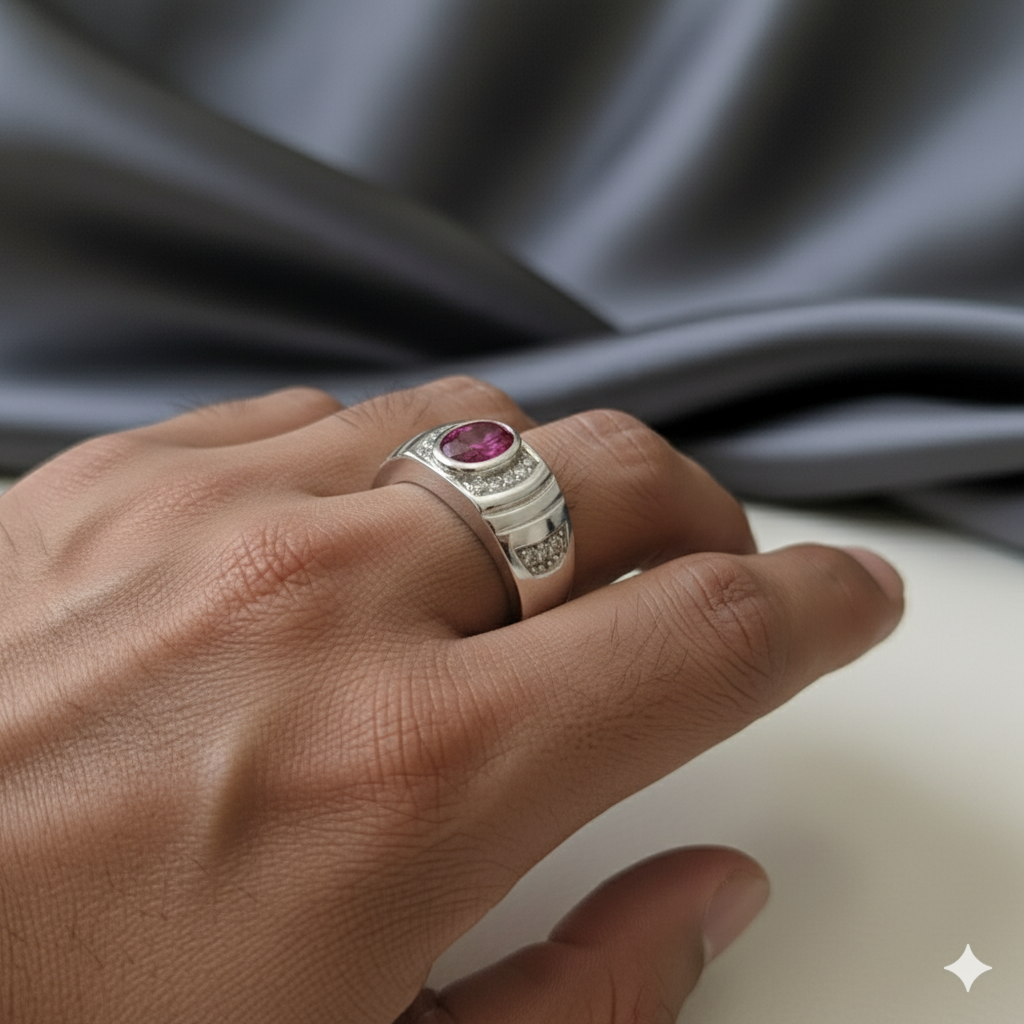 "The Centurion" Ruby Pave Accent 925 Sterling Silver Ring