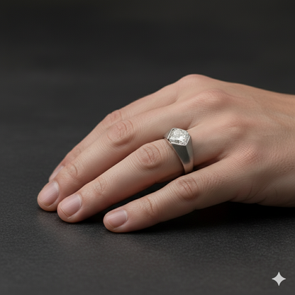 "The Architect" Cushion-Cut Bezel 925 Sterling Silver Ring