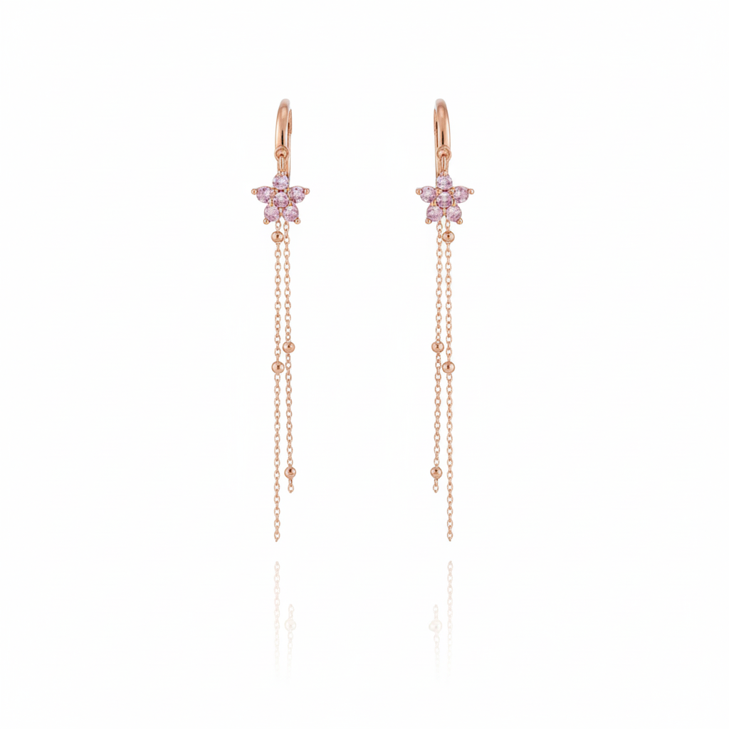 Pink Blossom Dangle Earrings