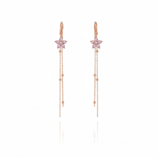 Pink Blossom Dangle Earrings