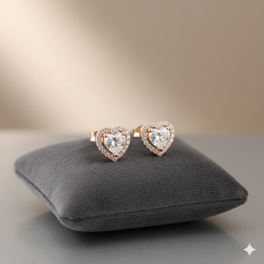 Sweetheart Halo Studs