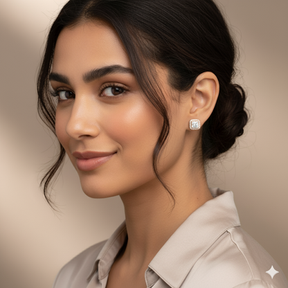 Rosewood Radiant Square Studs