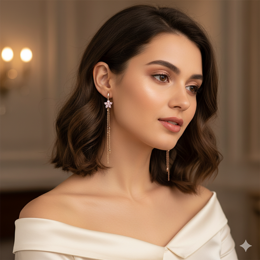 Pink Blossom Dangle Earrings