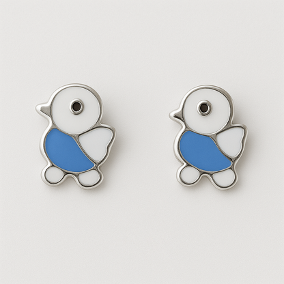 Quacky Cuties – Sterling Silver Duck Stud Earrings