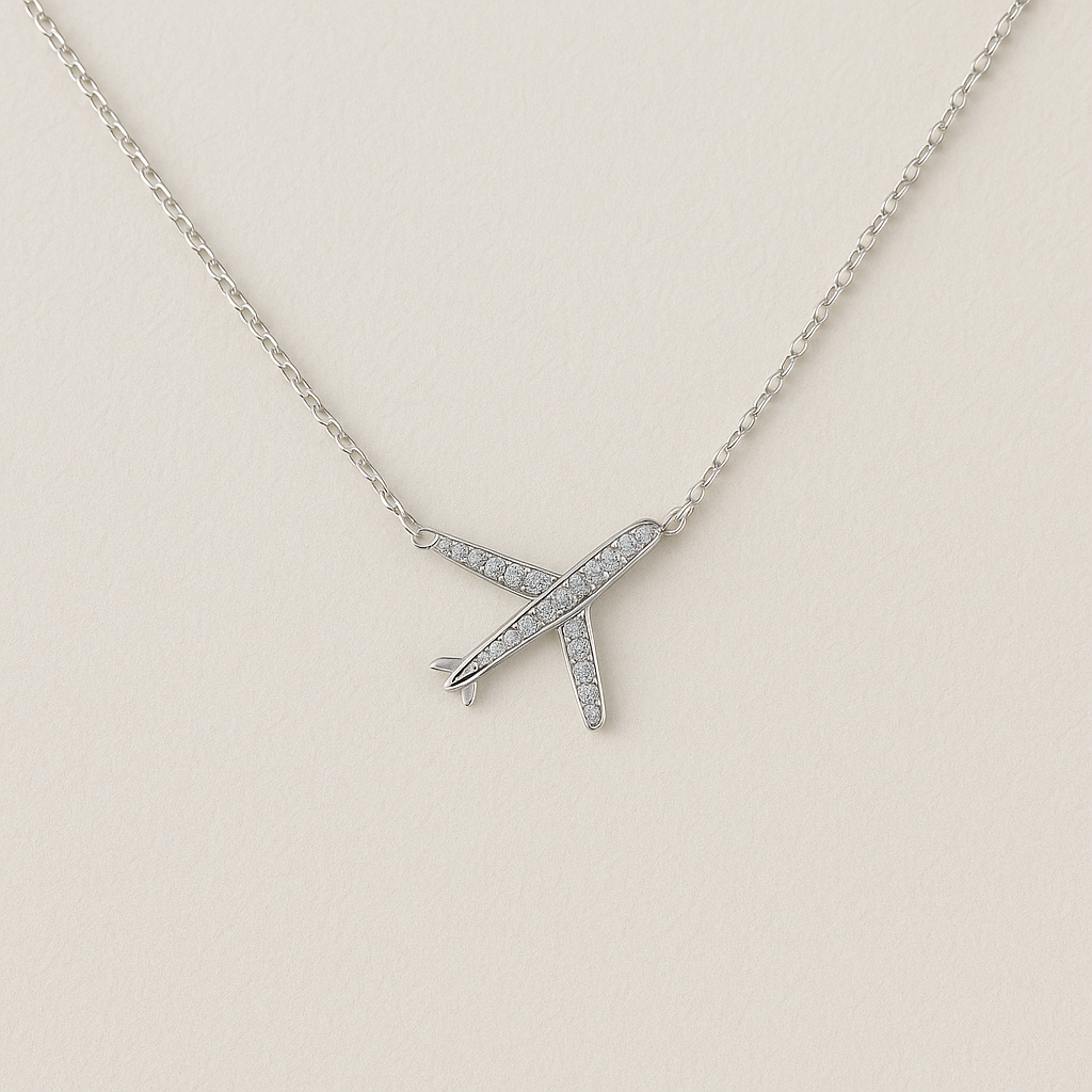 Silver Airplane Pendant