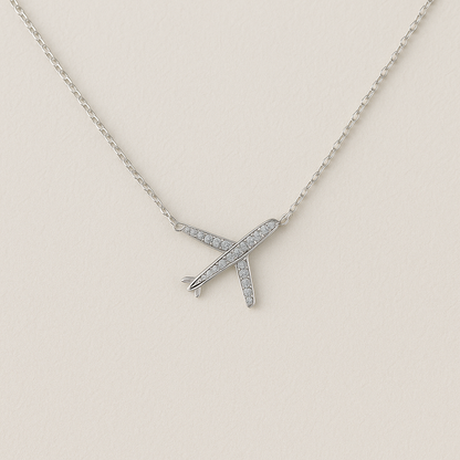 Silver Airplane Pendant