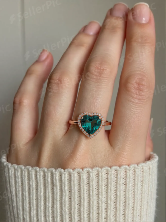 Emerald Embrace Heart Ring