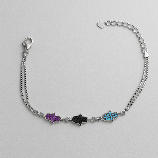 Trio Hamsa Charm Bracelet