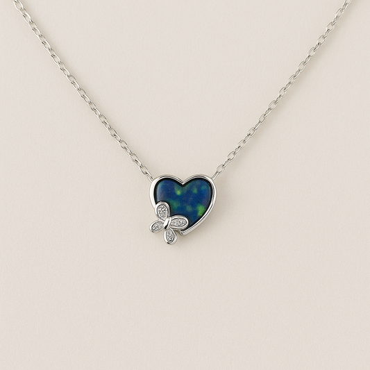 "Heartbeat of Elegance – Silver Heart Pendant Necklace