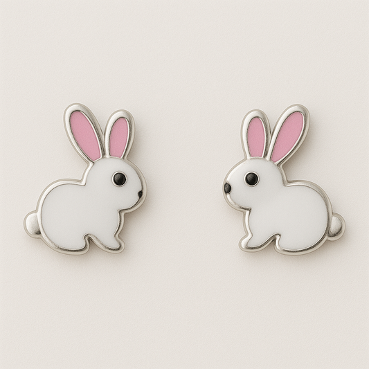 Bunny Hugs – Sterling Silver Kids' Stud Earrings