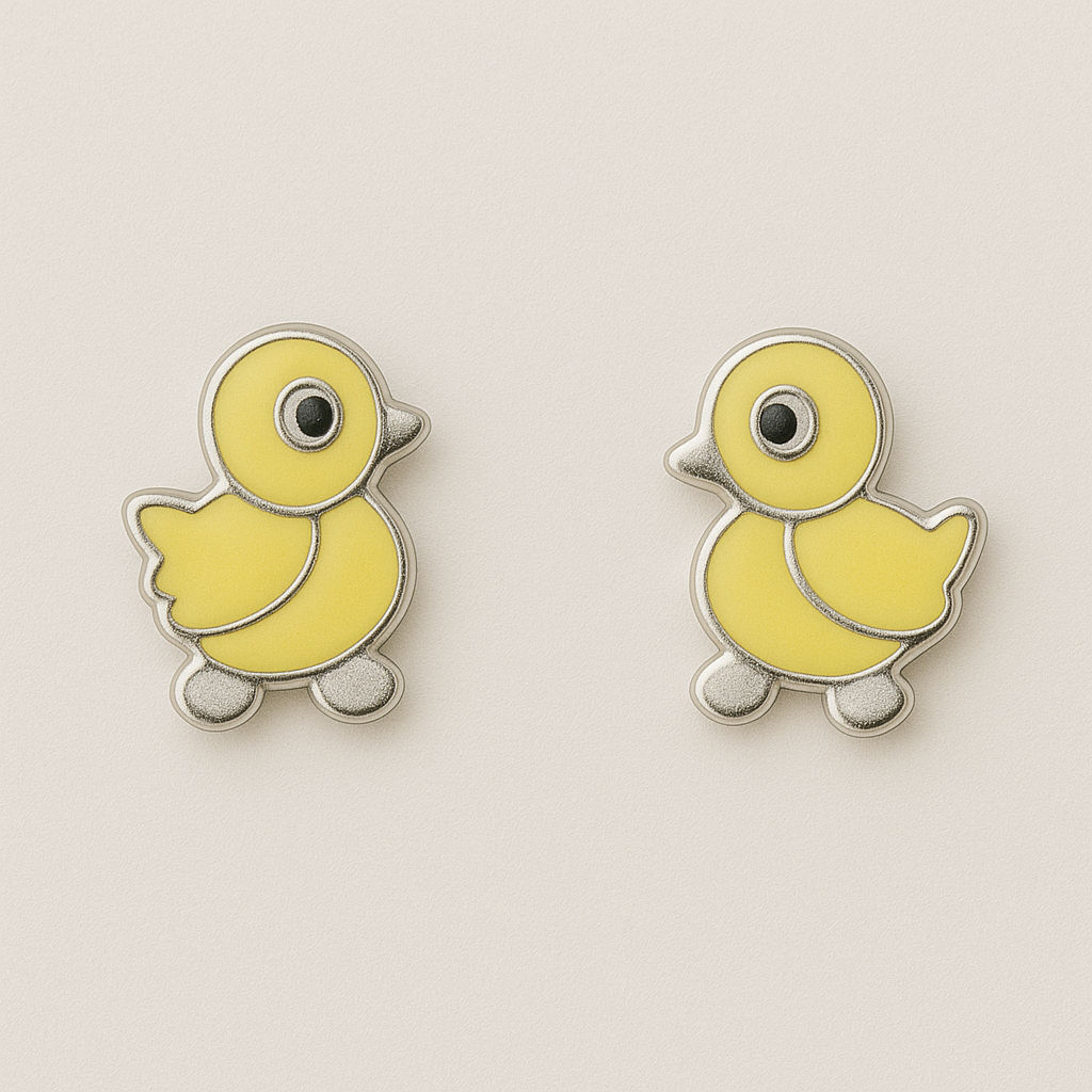 Ducky Dots – Sterling Silver Kids' Stud Earrings