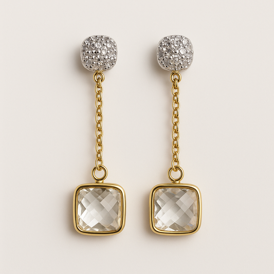 Lustre Drop Chain Earrings