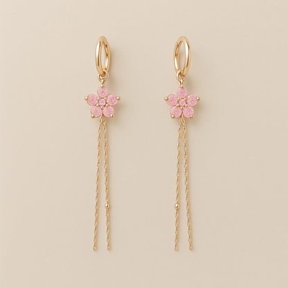 Blossom Grace Rose Gold Drop Earrings