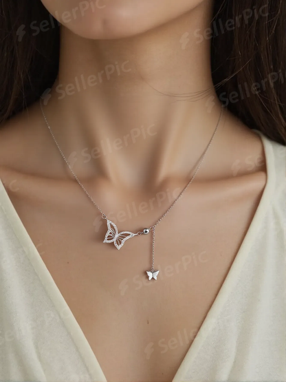 Elegant Silver Butterfly Pendant
