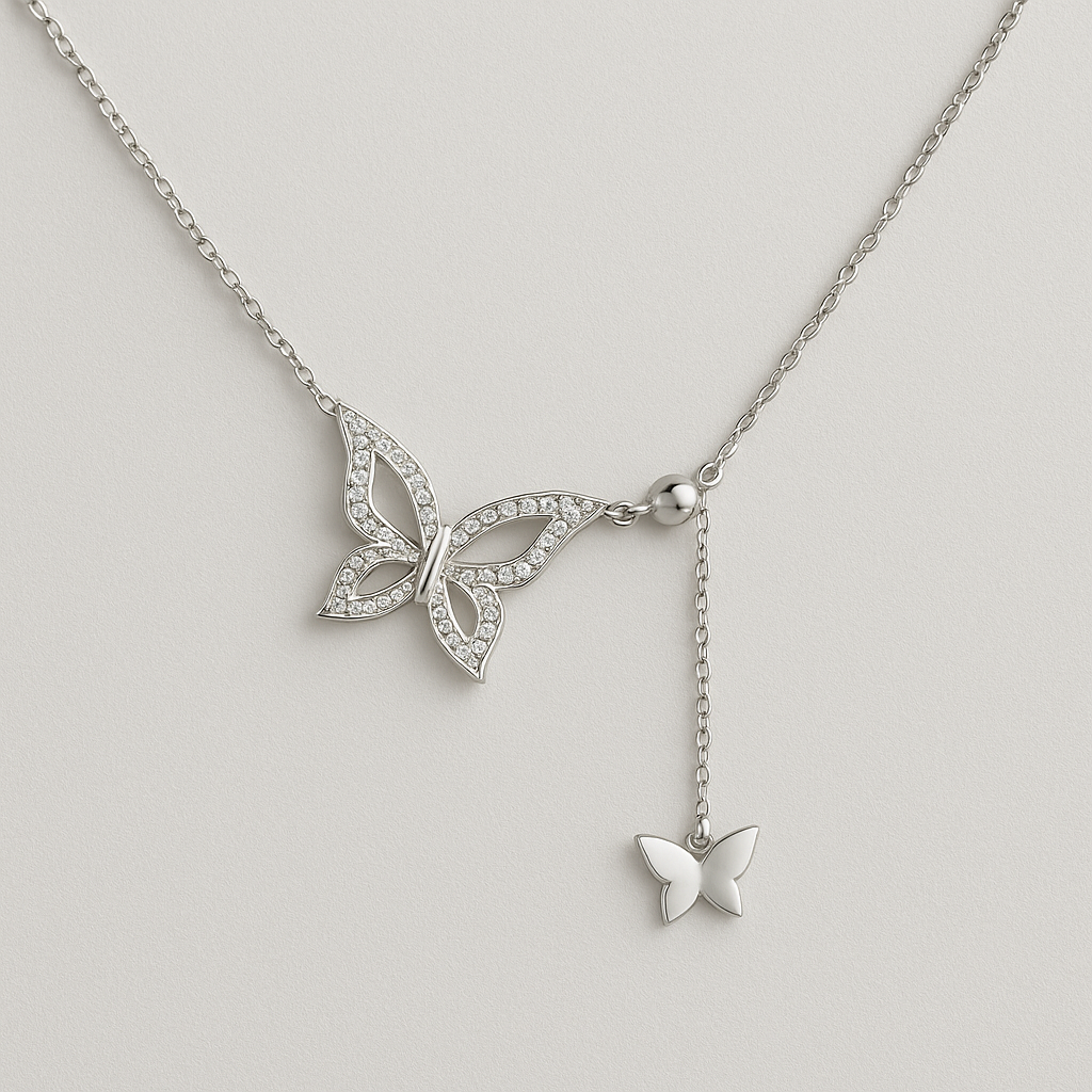 Elegant Silver Butterfly Pendant