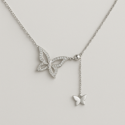 Elegant Silver Butterfly Pendant