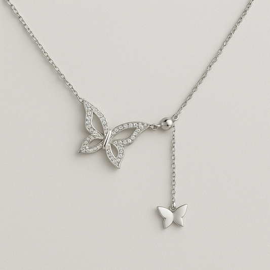 Elegant Silver Butterfly Pendant