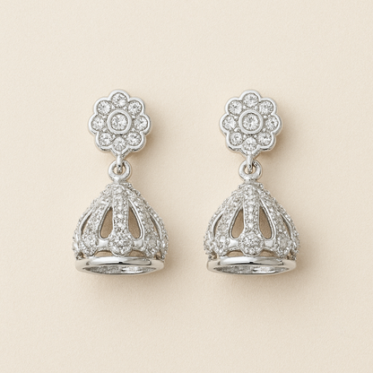 Sterling Blossom Mini Jhumki