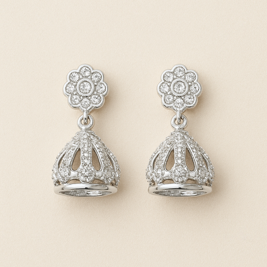 Sterling Blossom Mini Jhumki