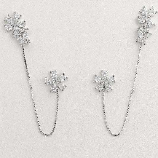 Celestia Bloom Sterling Silver Ear Cuffs