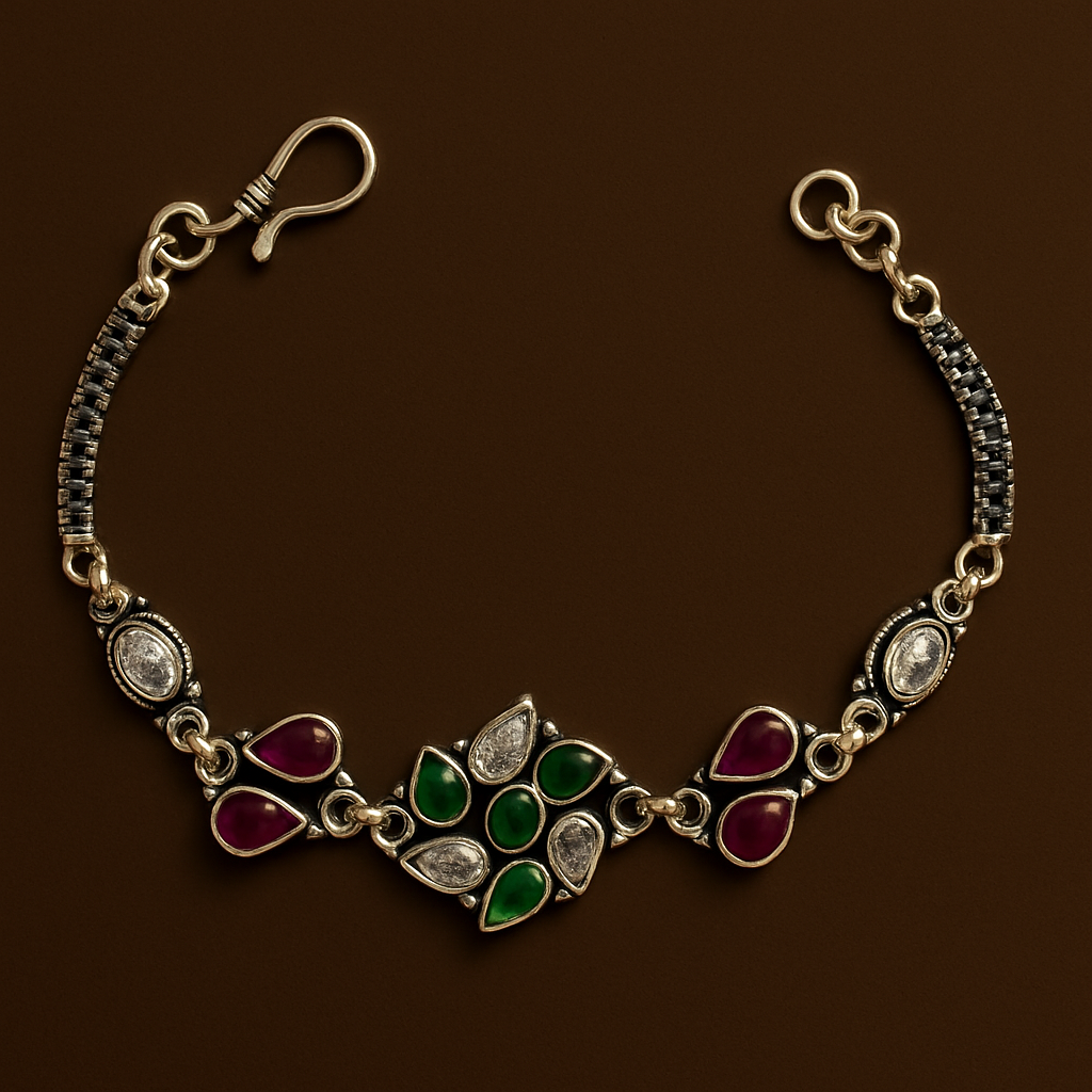 Meher Jadau Bracelet – Sterling Silver
