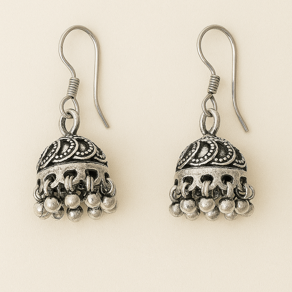 Eternal Elegance Sterling Silver Jhumka