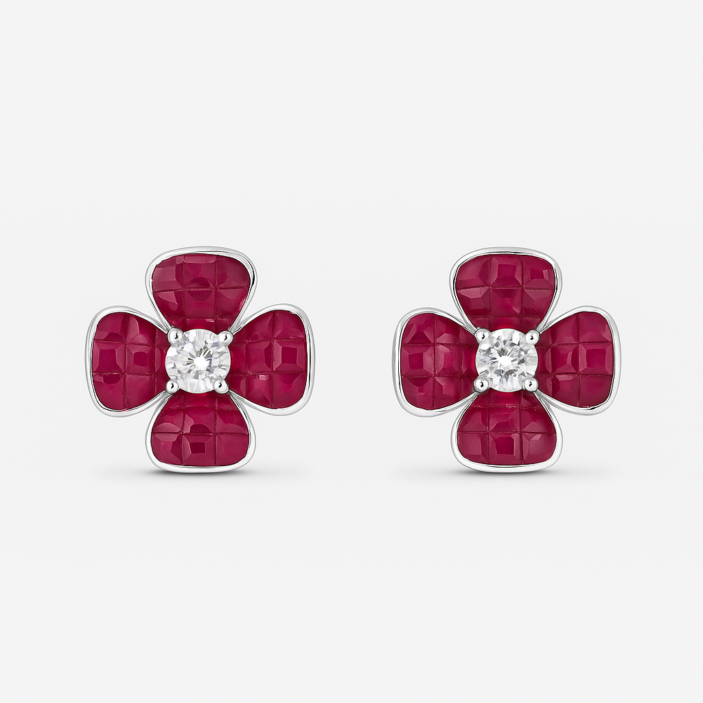 Radiant Bloom Sterling Silver Stud Earrings