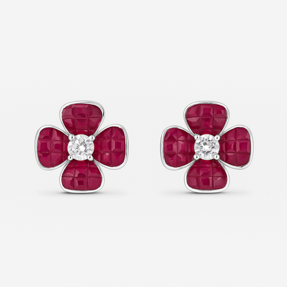 Radiant Bloom Sterling Silver Stud Earrings