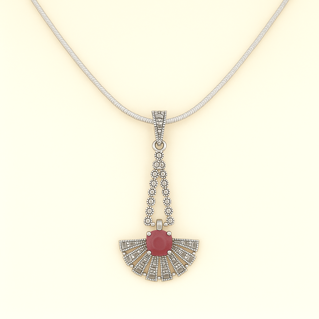 Scarlet Fan Vintage Pendant