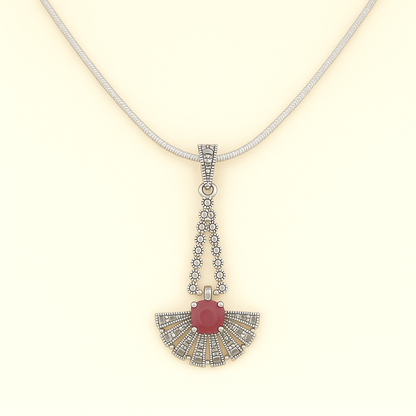 Scarlet Fan Vintage Pendant