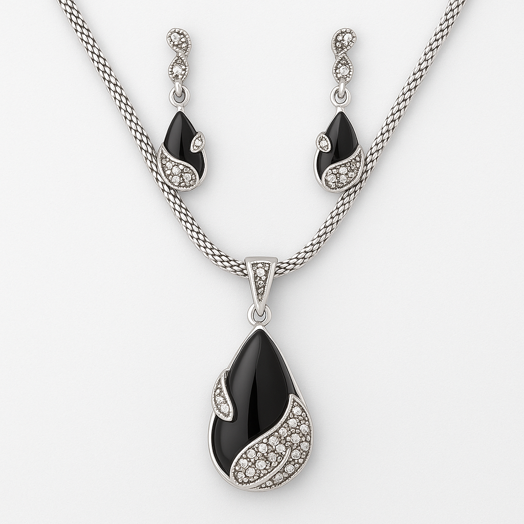 Midnight Elegance Necklace & Earring Set