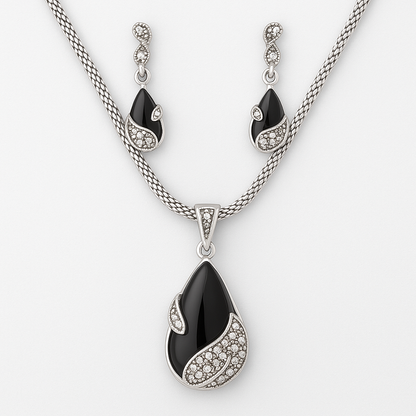 Midnight Elegance Necklace & Earring Set
