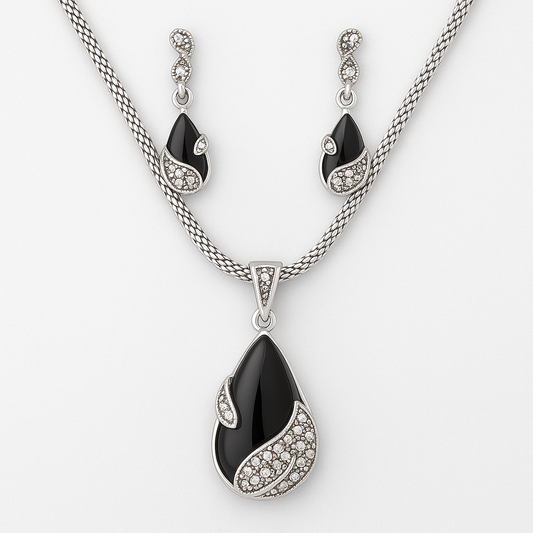Midnight Elegance Necklace & Earring Set