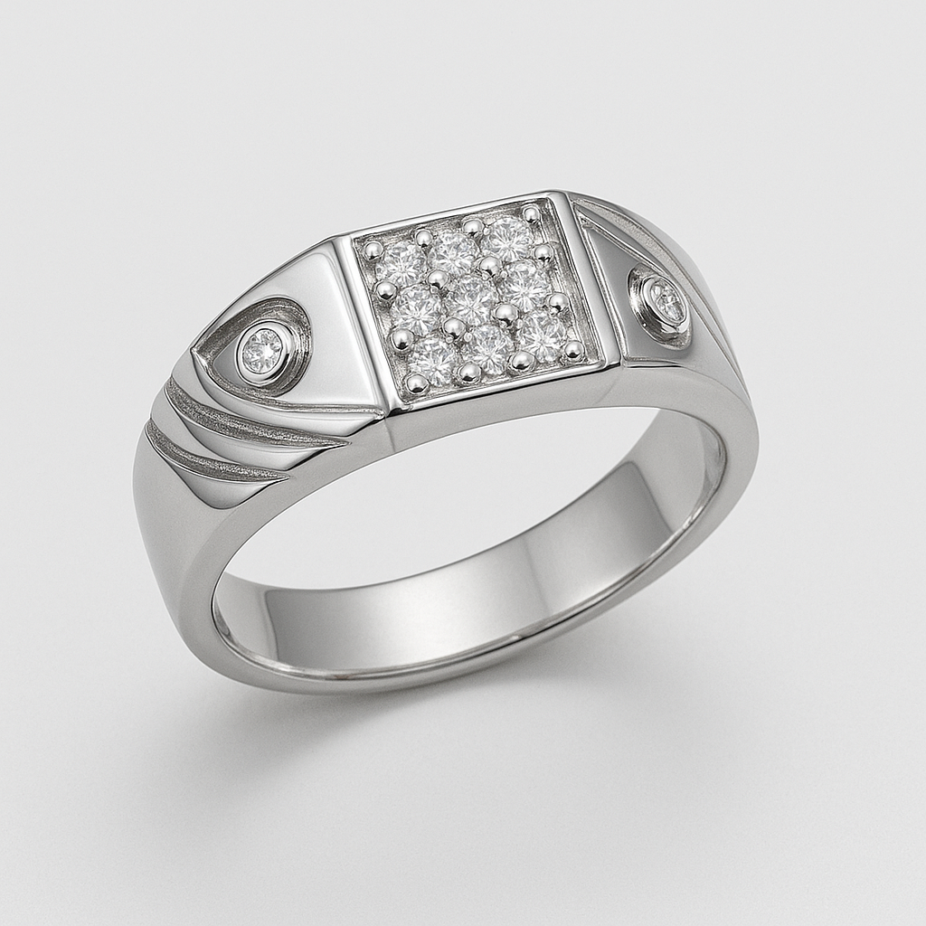 Regal Grid Sterling Silver Ring