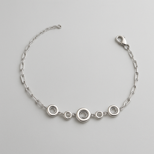 Lunar Orbit Sterling Silver Bracelet
