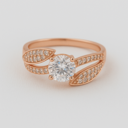 Aurora Leaf Sparkle Ring