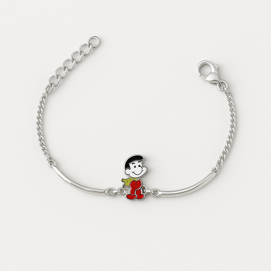 Happy Buddy Sterling Silver Kids Bracelet