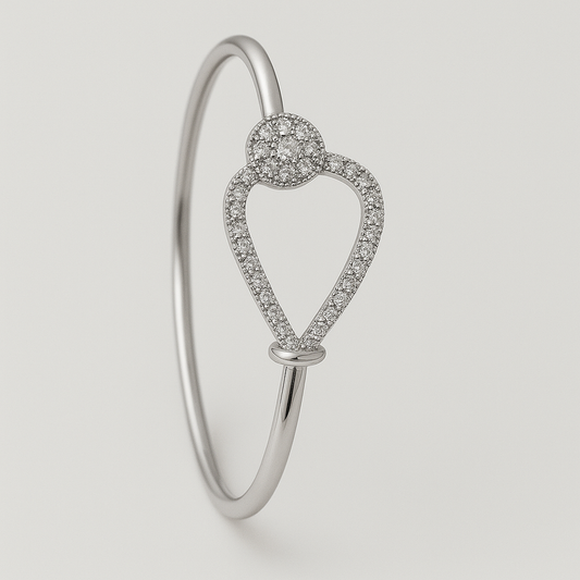 Celestia Heart Sterling Silver Kada