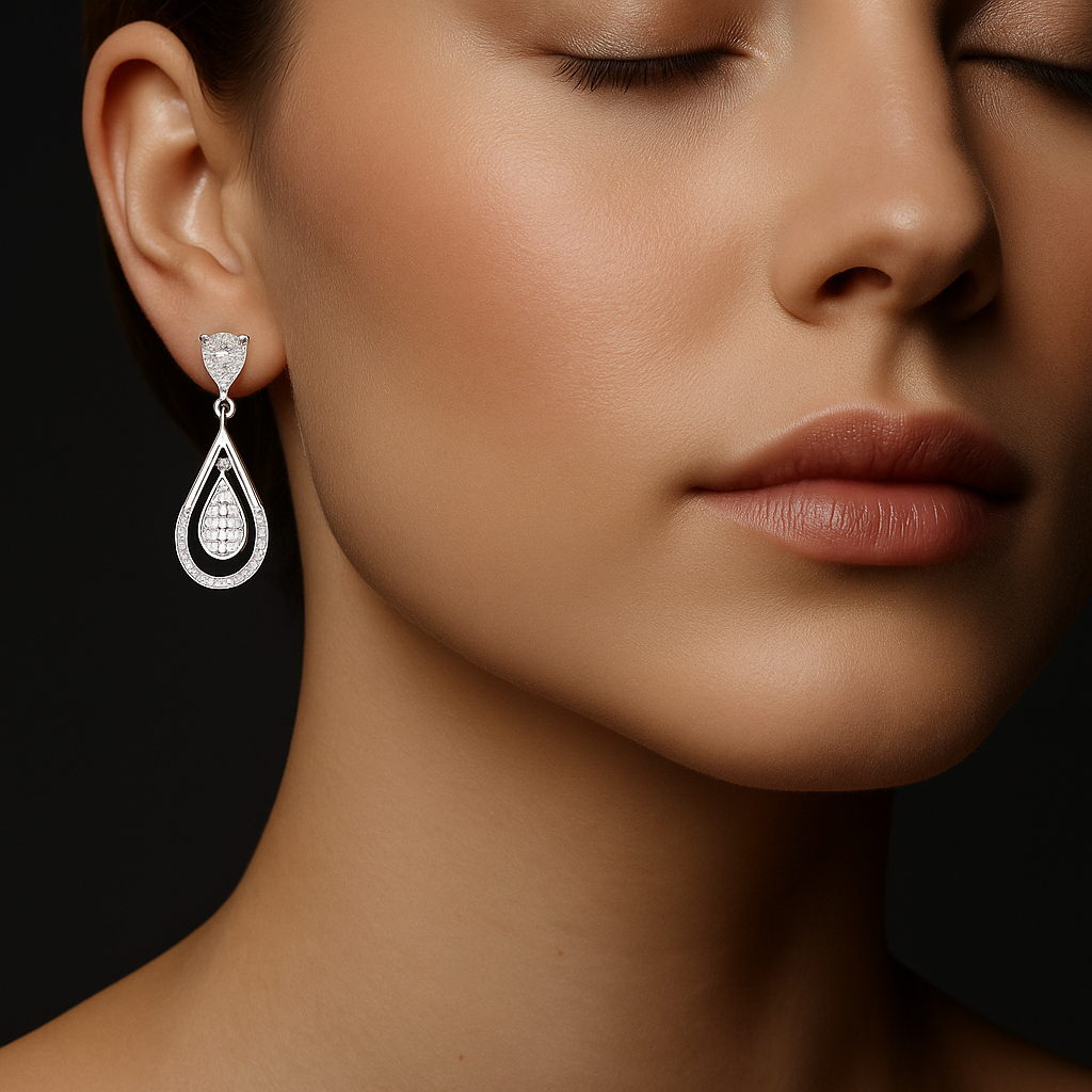 Crystal Teardrop Dangle Earrings
