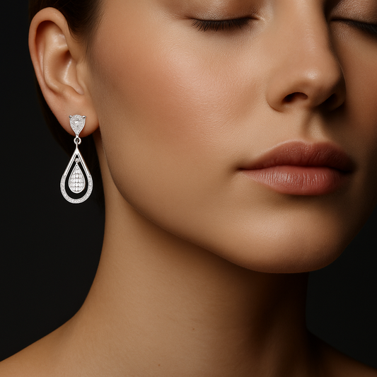 Crystal Teardrop Dangle Earrings
