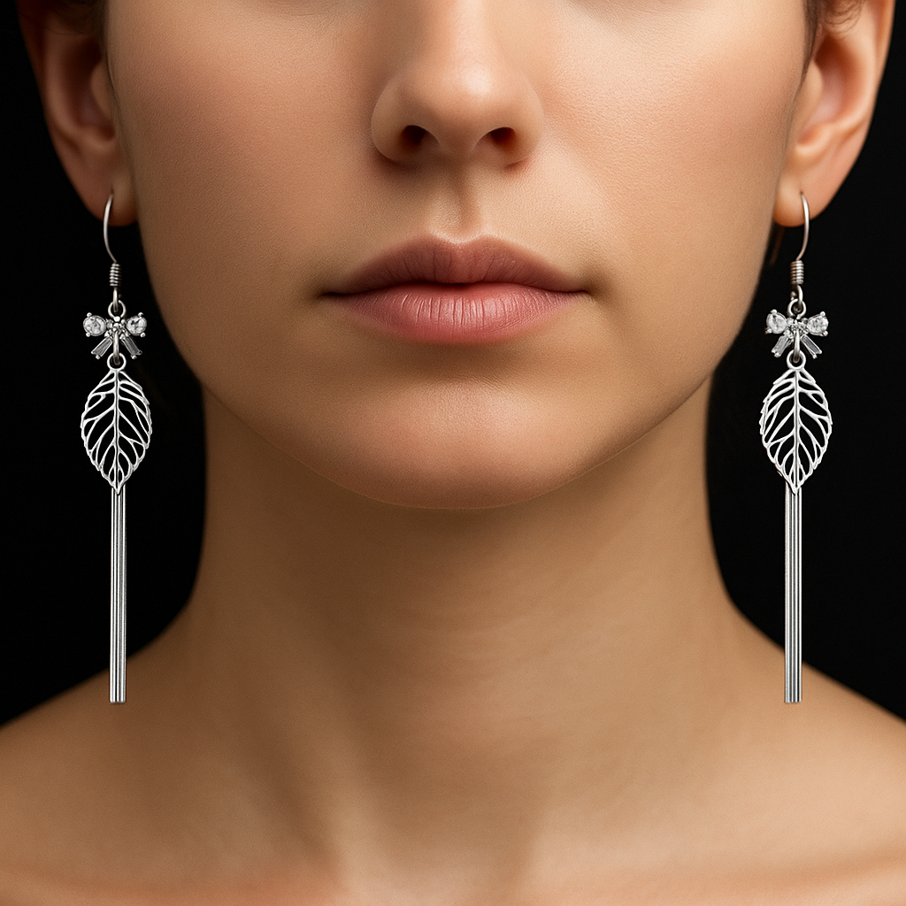 Sterling Leaf Whisper Earrings